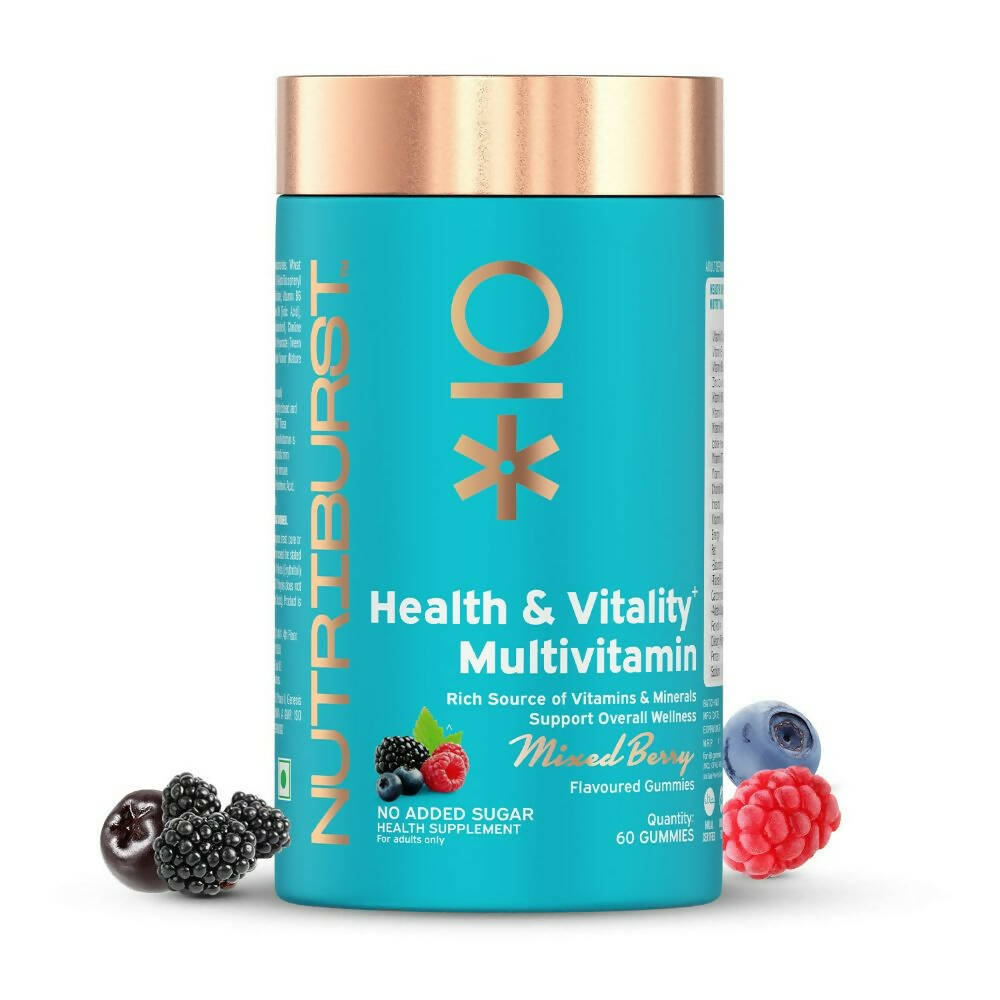 Nutriburst Health & Vitality Gummies With Multi-Vitamins - Swadesiicart