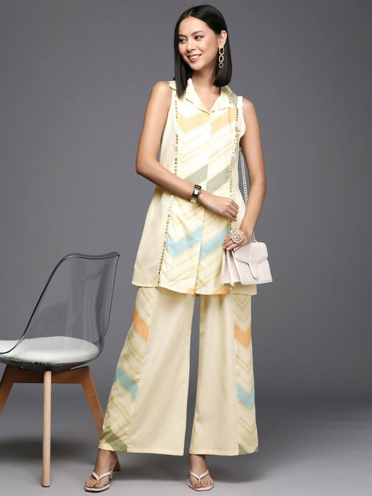 Ahalyaa Women's Traditional Wear Co-ods - Off-white - Swadesiicart