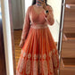 Jyoti Fashion Women's Orange Faux Georgette Sequins with Thread Embroidered Designer Lehenga Choli Set | Swadesiicart
