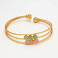NVR Women's Gold-Polished CZ Stone-Studded Cuff Bracelet - Swadesiicart
