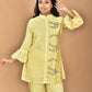 Morchari Women Hand Embroidery Co-Ords-Yellow - Swadesiicart