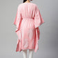 Ahalyaa Women Pink Pure Cotton Printed Kaftan Kurta | Swadesiicart