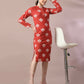 Myshka Women's Rust Printed Round Neck Party Top With Skirt Co-ord set - Swadesiicart