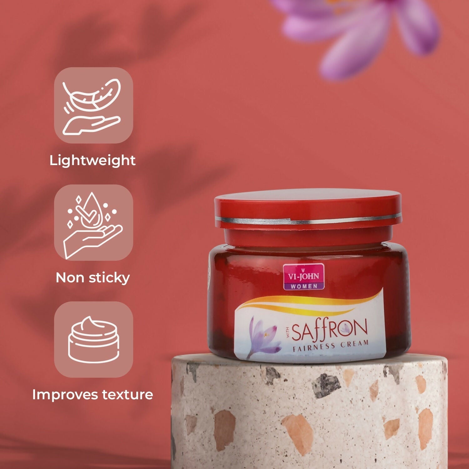 VI-JOHN Saffron Advance Skin Fairness Cream with Vitamin E & Mulberry Extracts | Swadesiicart