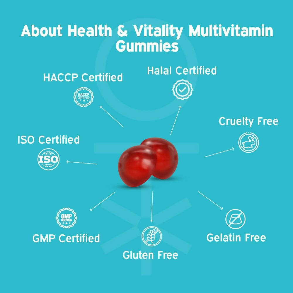 Nutriburst Health & Vitality Gummies With Multi-Vitamins - Swadesiicart