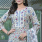 BulBul Fashionista Grey Floral Cotton Kurta Set with Dupatta - Swadesiicart