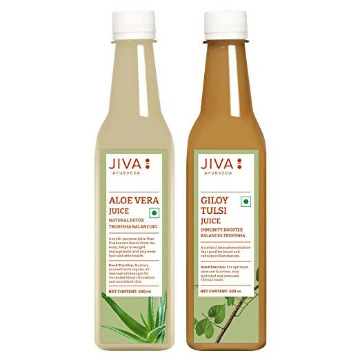 Jiva Ayurveda Aloe Vera Juice and Giloy Juice Combo | Swadesiicart