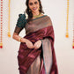 DEIANA'S Beautiful Designer Golden zari Soft Lichi Silk Saree - Brown - Swadesiicart