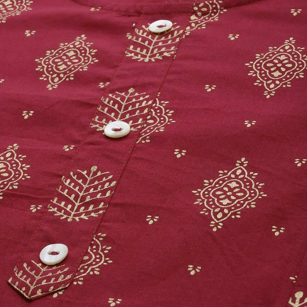 Indian Clothing Anubhutee Women's Cotton Regular Straight Pink Kurta - Swadesiicart