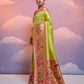 Vishnu Weaves Women's Mahendi Paithani Silk Zari Woven Saree with Blouse - Swadesiicart