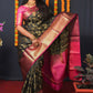 Jyoti Fashion Women's Black Kanjivaram Silk Zari Woven Saree with Blouse | Swadesiicart
