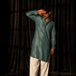 Blue viscose Chikankari Embroidery Work Men's Traditional Kurta Set - Mahotsav | Swadesiicart