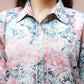 Blue & Pink Rayon Floral Printed Top with Matching Bottom - Eesha - Swadesiicart