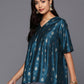 Ahalyaa Women's Traditional wear Tunic - Teal Blue | Swadesiicart
