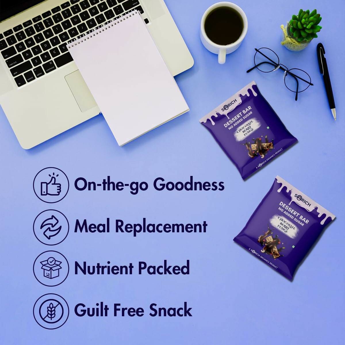 Sorich Organics Dessert Protein Mini Bars Chocolate Berry Fudge | Swadesiicart