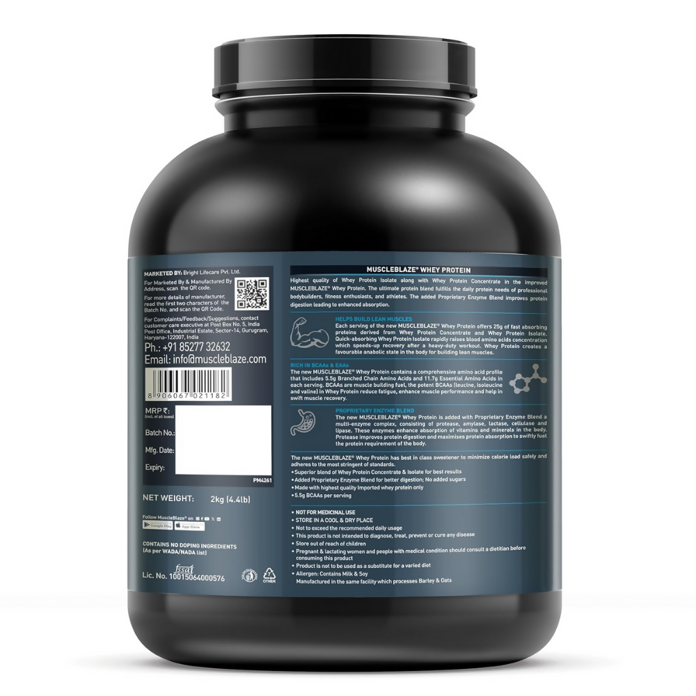 MuscleBlaze Whey Protein Richmilk Chocolate | Swadesiicart