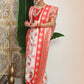 Shree Shyam Fashion Linen Cotton Red & White Saree