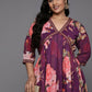 Ahalyaa Women's Traditional Wear Co-ords - Purple - Swadesiicart