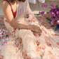 Exclusive Collection Beautiful Light Cream Pure Cotton Hand Print Handloom Saree With Running Blouse Piece - Swadesiicart