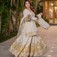 Prazu Fashion White French Crepe Thread Embroidered Palazzo Suit - Swadesiicart