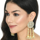 Mominos Fashion Johar Kamal Golden Plated Earrings With Kundan & Pearls - Swadesiicart