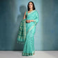 Vishnu Weaves Women's Sea-Green Raw Silk Zari Woven Saree with Blouse - Swadesiicart