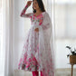 Joban Fashion White Kurta Set Organza Sequin Embroidery Work - Swadesiicart