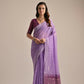 Vishnu Weaves Women's Lavender Muga Cotton Woven Saree with Blouse - Swadesiicart