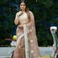 Vamsee Cotton Kerry Grey Organza Saree - Swadesiicart