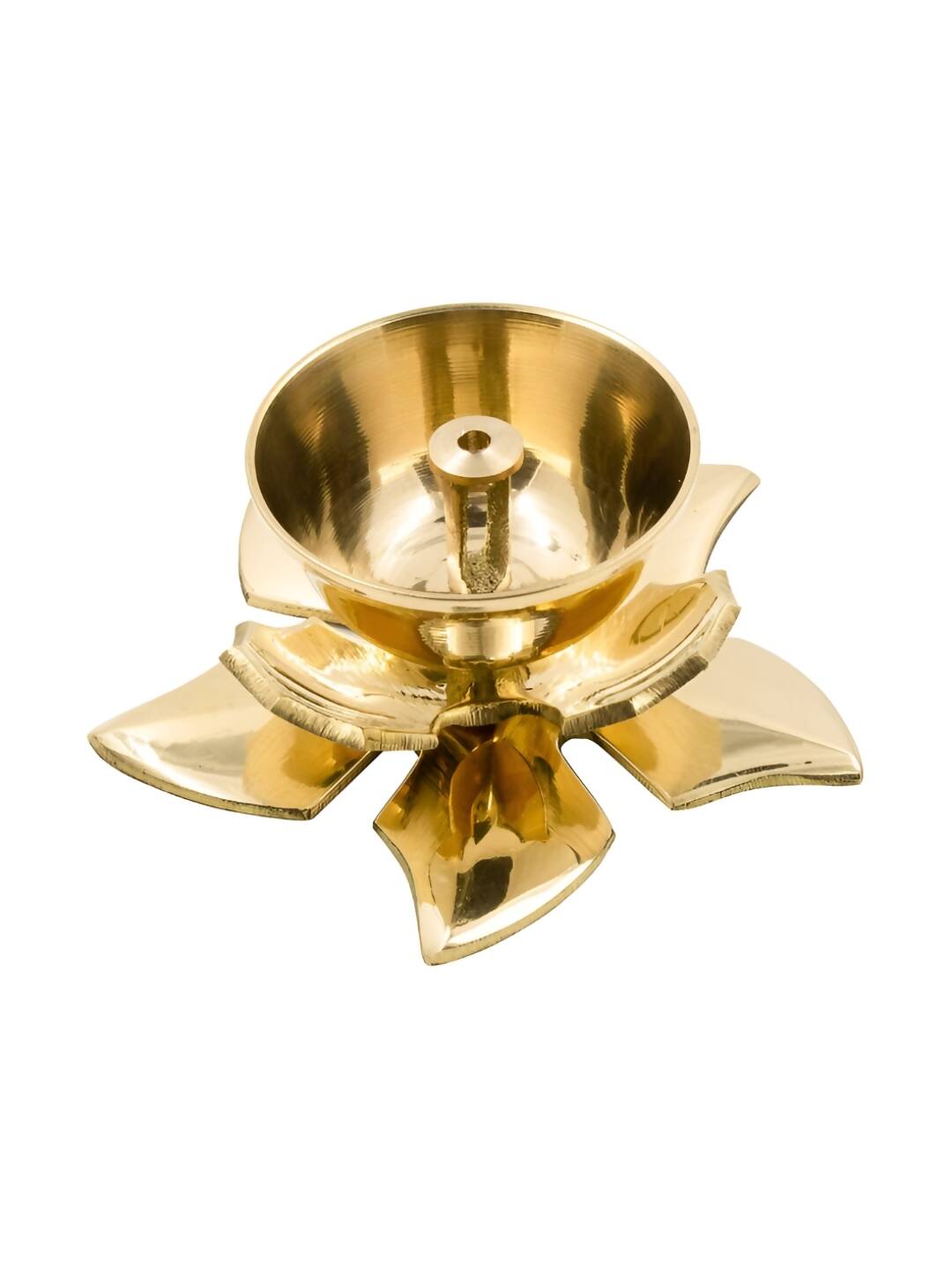 Spillbox Gold Toned Kamal Jyothi Diya Pooja Essentials | Swadesiicart