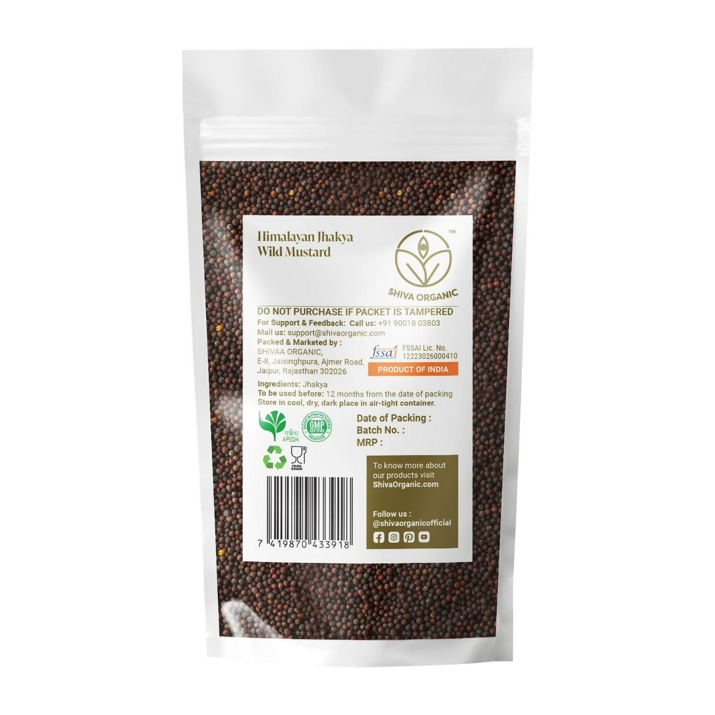 Shiva Organic Himalayan jakhiya seeds pahadi (Wild Mustard) Black Jakhya Seeds | Swadesiicart
