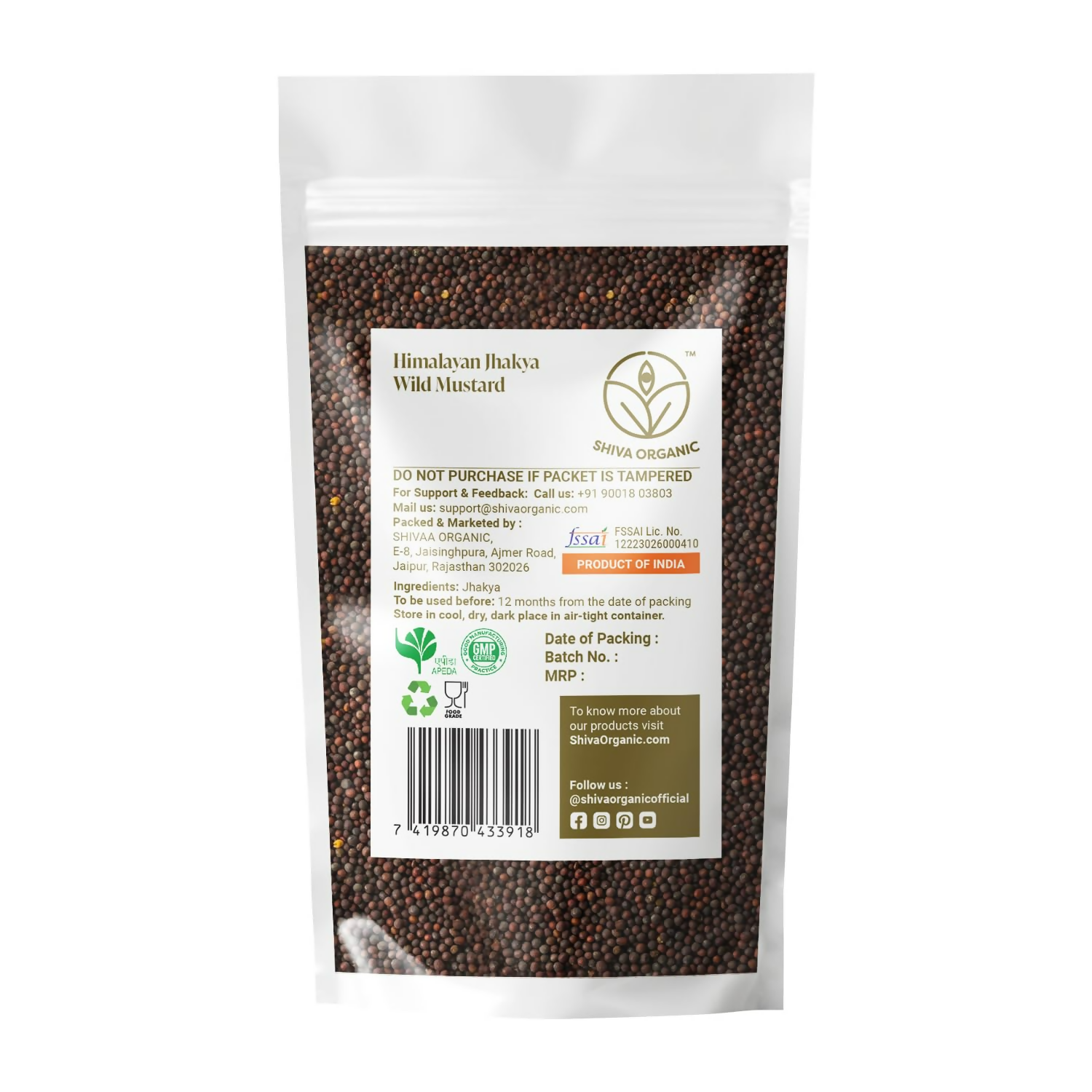 Shiva Organic Himalayan jakhiya seeds pahadi (Wild Mustard) Black Jakhya Seeds | Swadesiicart
