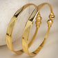 NVR Women's Set of 2 Gold-Polished Handcrafted Adjustable Bangles - Swadesiicart
