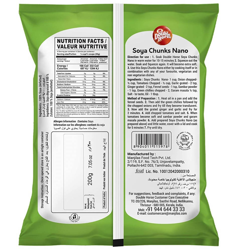 Double Horse Soya Chunks Nano - Swadesiicart