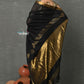 Very Much Indian Tyohaar - Designed by VMI - Pure High Quality Mul Cotton Handloom Saree - Black Gold | Swadesiicart
