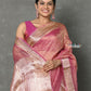 Very Much Indian Tyohaar - Exclusive! Banarasi Handloom Crushed - Pure Tissue Silk Saree - Soft Pink (Silk Mark Certified) | Swadesiicart