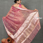 Very Much Indian Tyohaar - Exclusive! Banarasi Handloom Crushed - Pure Tissue Silk Saree - Soft Pink (Silk Mark Certified) | Swadesiicart