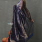 Very Much Indian Handloom Pure Cotton Silk Saree With Trendy Golden Stripes - Indigo Blue | Swadesiicart