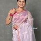 Very Much Indian Handloom Pure Cotton Silk Saree With Trendy Stripes - Pretty Lavender | Swadesiicart