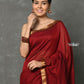 Very Much Indian Designer! High Quality Pure Mul Cotton Handloom Saree - Maroon | Swadesiicart
