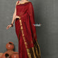 Very Much Indian Designer! High Quality Pure Mul Cotton Handloom Saree - Maroon | Swadesiicart