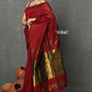 Very Much Indian Designer! High Quality Pure Mul Cotton Handloom Saree - Maroon | Swadesiicart