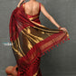 Very Much Indian Designer! High Quality Pure Mul Cotton Handloom Saree - Maroon | Swadesiicart