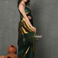 Very Much Indian ! High Quality Pure Mul Cotton Handloom Saree - Dark Green | Swadesiicart