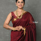 Very Much Indian Designer! High Quality Pure Mul Cotton Handloom Saree - Dark Maroon | Swadesiicart
