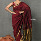 Very Much Indian Designer! High Quality Pure Mul Cotton Handloom Saree - Dark Maroon | Swadesiicart