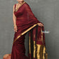 Very Much Indian Designer! High Quality Pure Mul Cotton Handloom Saree - Dark Maroon | Swadesiicart