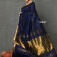 Very Much Indian Tyohaar - Designer! High Quality Pure Mul Cotton Handloom Saree - Dark Blue | Swadesiicart