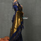 Very Much Indian Tyohaar - Designer! High Quality Pure Mul Cotton Handloom Saree - Dark Blue | Swadesiicart