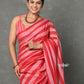 Very Much Indian Designer! High Quality Pure Mul Cotton Handloom Saree - Red | Swadesiicart